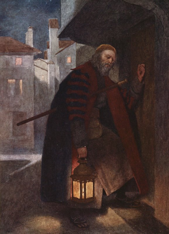 Shakespeares Købmanden i Venedig: Shylock (farvelitografi) af James Dromgole Linton