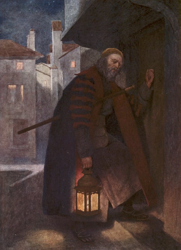 Shakespeares Købmanden i Venedig: Shylock (farvelitografi) af James Dromgole Linton