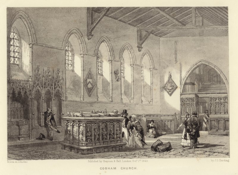 Cobham Church (lithotint) af James Duffield Harding