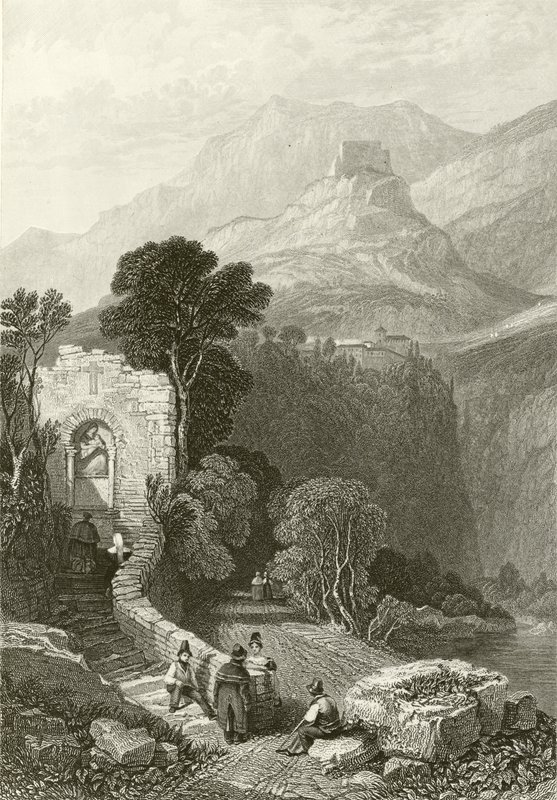 Klosteret Il Santo Cosimato, Tivoli, nær Rom af James Duffield Harding