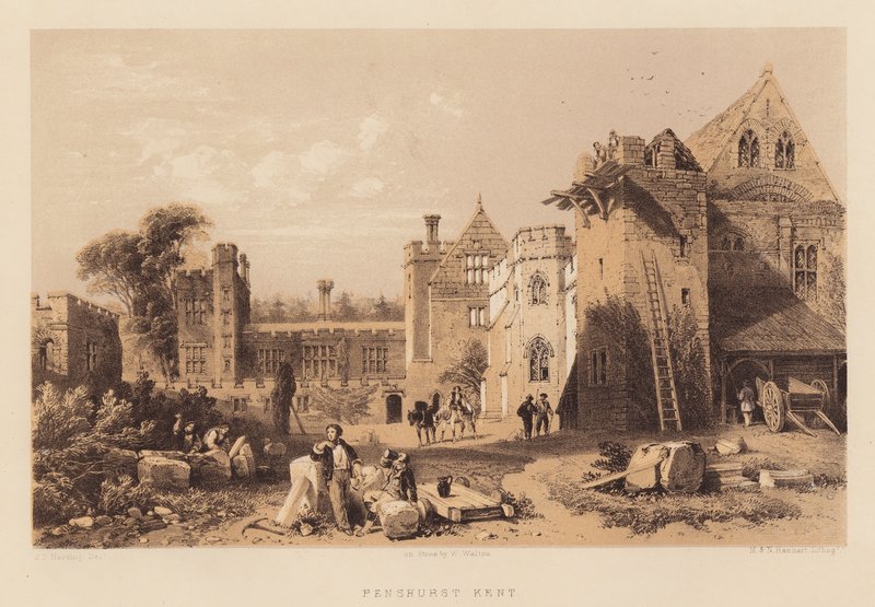 Penshurst, Kent (akvatint) af James Duffield Harding