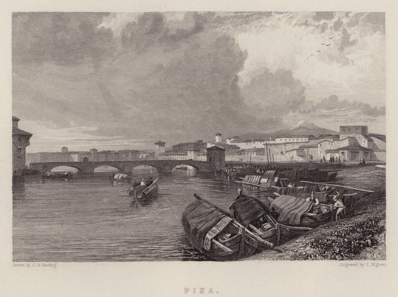 Pisa (farve litho) af James Duffield Harding