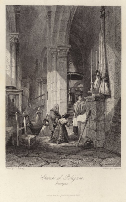 Kirken i Polignac i Auvergne af James Duffield Harding