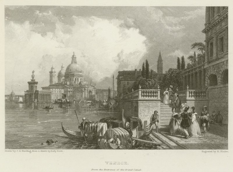 Venedig, fra indgangen til Canal Grande af James Duffield Harding