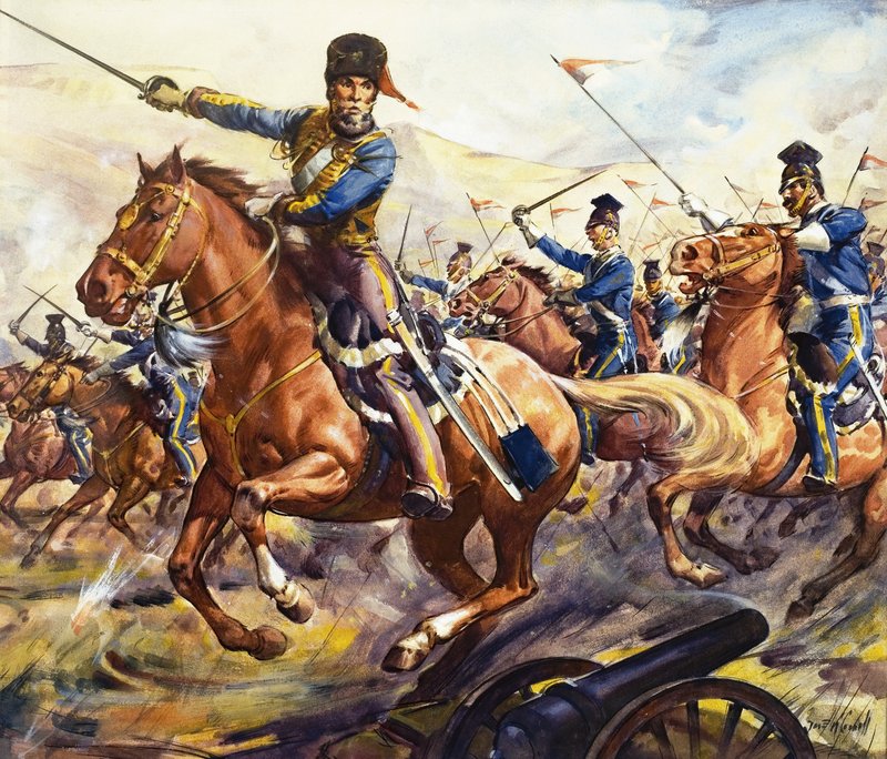 Berømte heste fra fakta og fiktion: Den lette brigades angreb af James Edwin McConnell