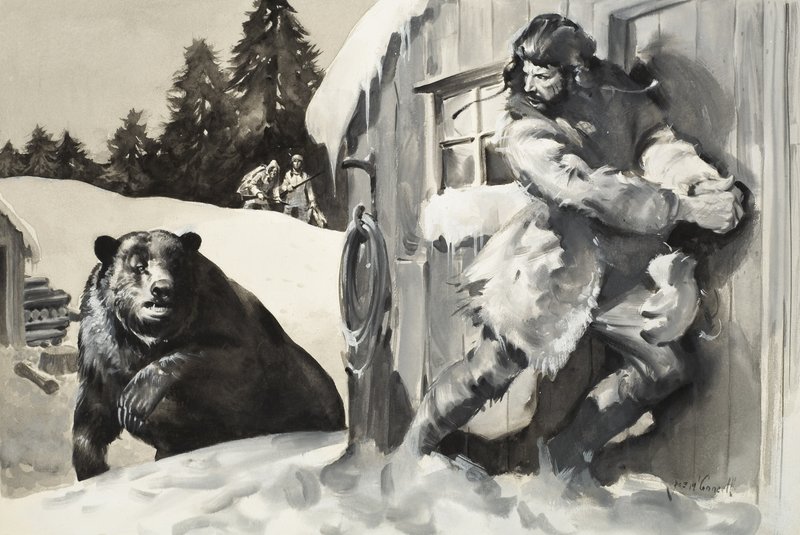 Grizzlybjørn (gouache på papir) af James Edwin McConnell
