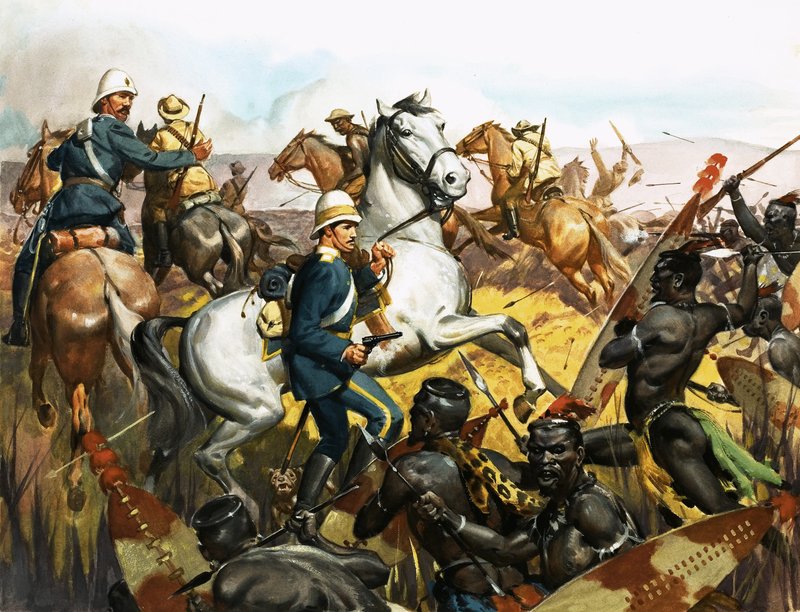 Louis Napoleon, kejserlig prins, er ved at blive dræbt af zuluer af James Edwin McConnell