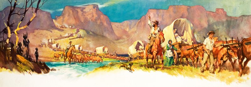 Den store vandring (gouache på papir) af James Edwin McConnell