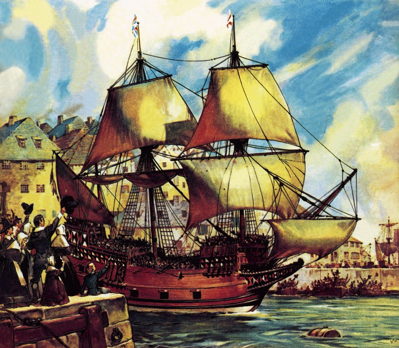 Mayflower forlader Plymouth af James Edwin McConnell