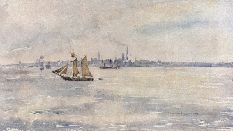 Birkenhead fra floden af James Hamilton Hay