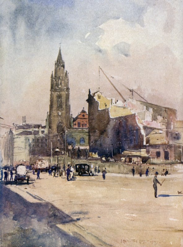 St Nicholas Church og den sidste af tårnbygninger af James Hamilton Hay