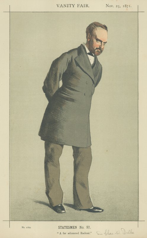 Sir Charles Wentworth Dilke (farve litho) af James Jacques Joseph Tissot