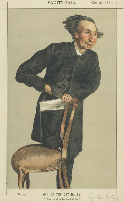 Rev. Charles Voysey (farve litho) af James Jacques Joseph Tissot