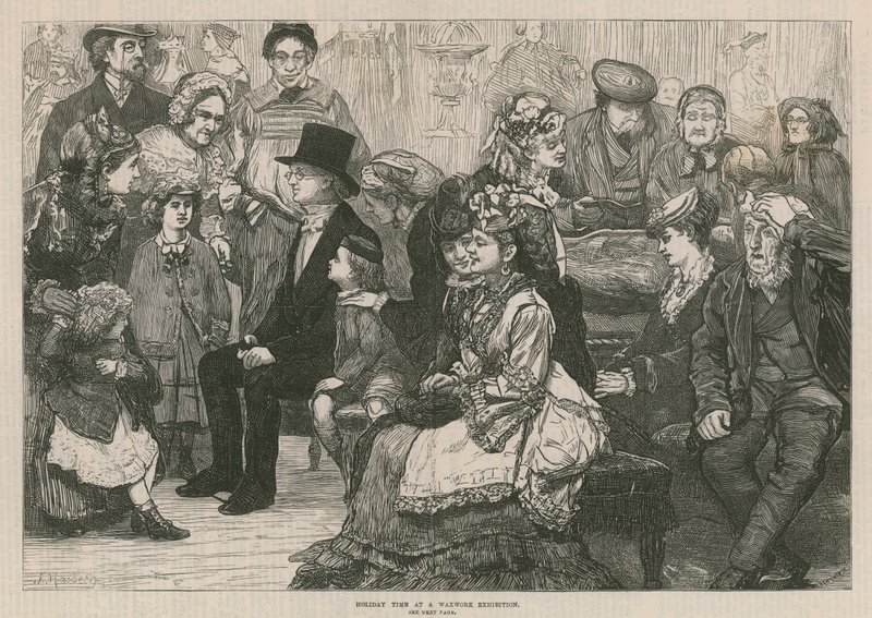Madame Tussaud & Sons: Ferietid ved en voksudstilling (gravering) af James Macbeth