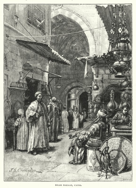 Messingbasar, Cairo (gravering) af James Shaw Crompton