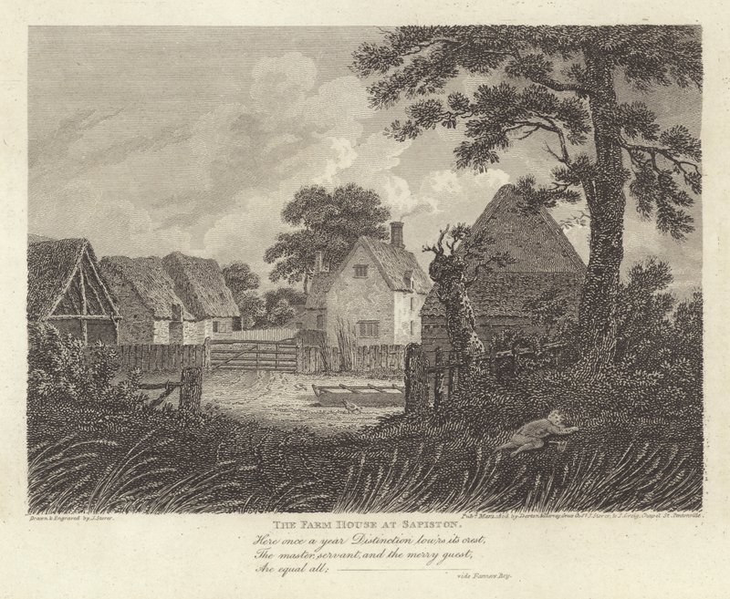 Robert Bloomfield, digter: The Farm House at Sapiston (gravering) af James Storer