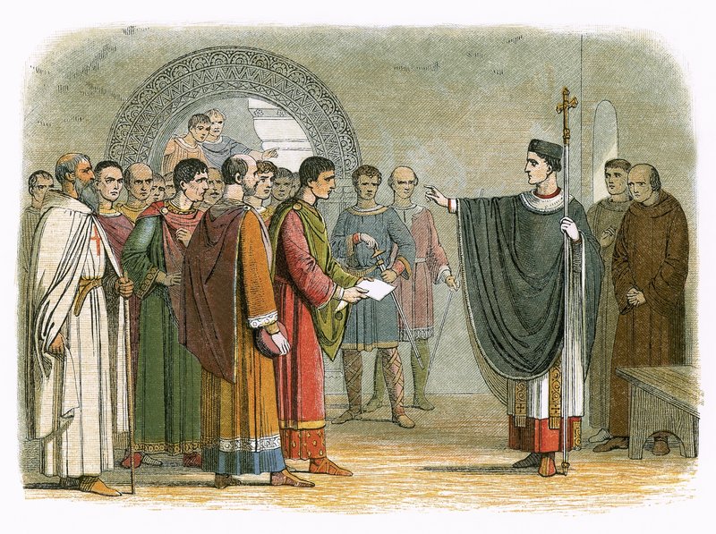 Becket forbyder jarlen af Leicester at afsige dom over ham af James William Edmund Doyle