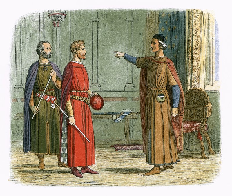 Kong Edward I truer herremarskalen af James William Edmund Doyle