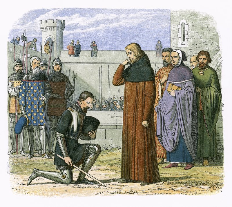 Møde mellem Richard II og Henry Bollinbroke, hvor Henry kræver tronen af James William Edmund Doyle