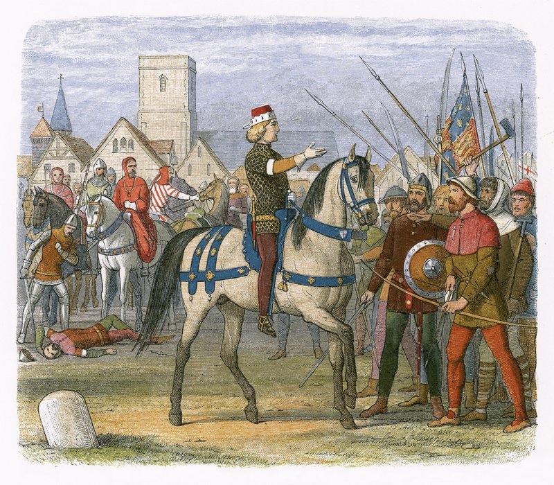 Richard overtager kommandoen over oprørerne i bondeoprøret af James William Edmund Doyle