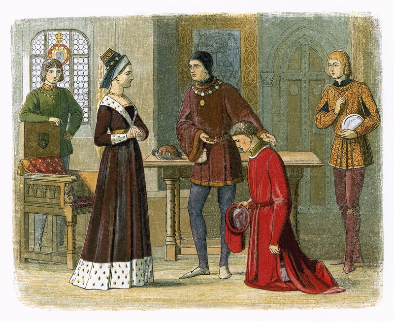 Jarlen af Warwick underkaster sig dronning Margaret af James William Edmund Doyle
