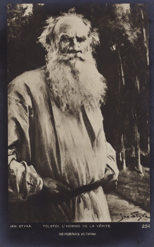 Leo Tolstoy (1828-1910), russisk romanforfatter, novelleforfatter og dramatiker af Jan Styka