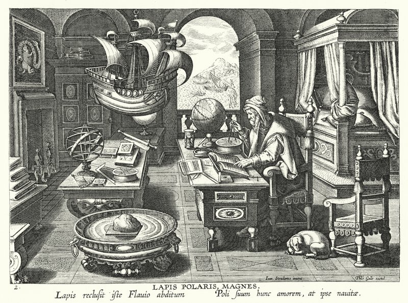 Lapis Polaris Magnes (gravering) af Jan van der Straet