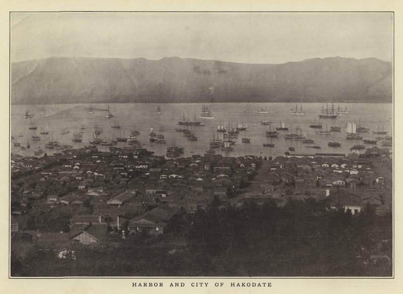 Havn og by Hakodate af Japanese Photographer