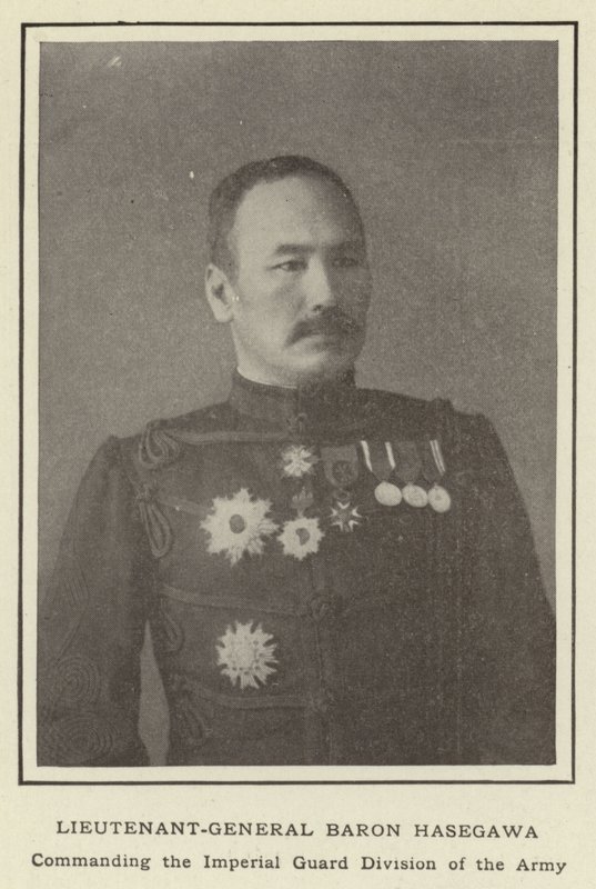 Generalløjtnant Baron Hasegawa, kommanderende for den kejserlige gardedivision af hæren af Japanese Photographer