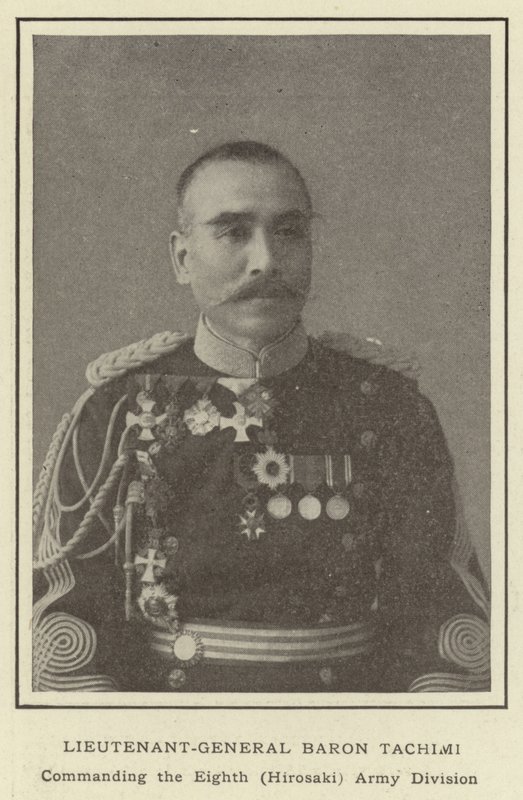 Generalløjtnant Baron Tachimi, der leder den ottende (Hirosaki) Army Division af Japanese Photographer