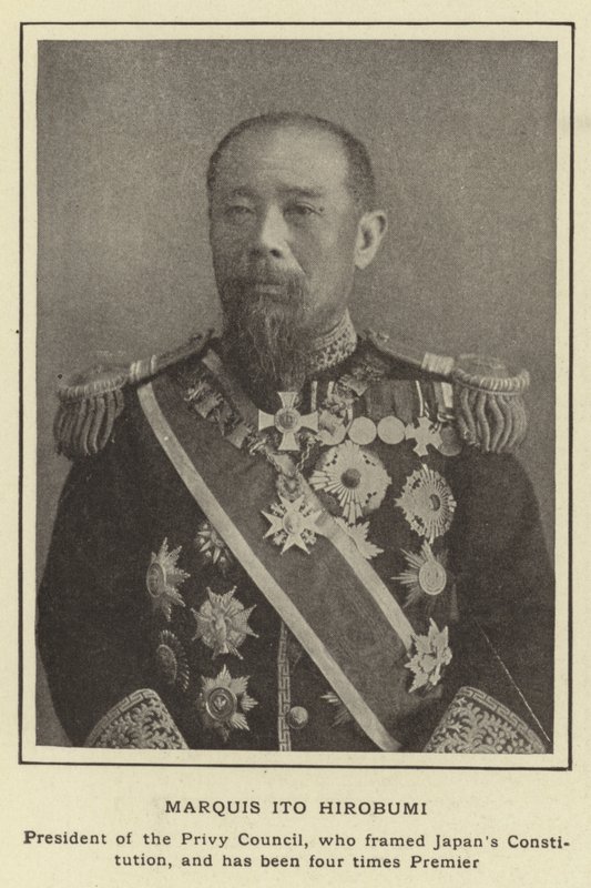 Marquis Ito Hirobumi, formand for Privy Council, som udformede Japans forfatning, og har været fire gange premierminister af Japanese Photographer