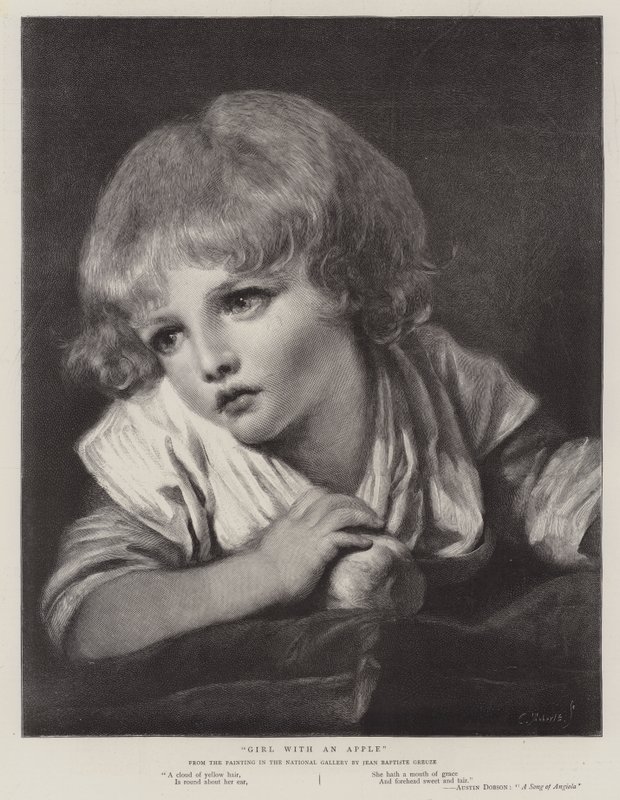 Pige med et æble af Jean Baptiste Greuze