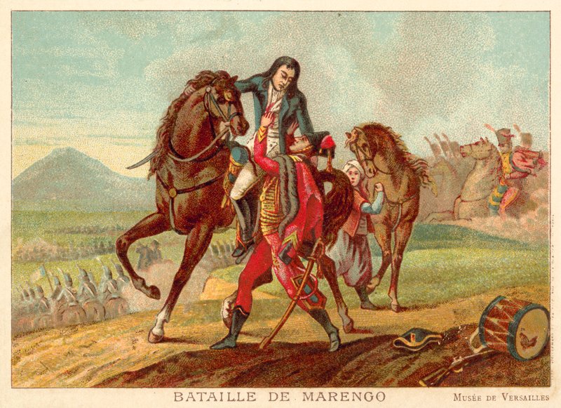 Slaget ved Marengo, Italien, 1800 (chromolitho) af Jean Baptiste Regnault