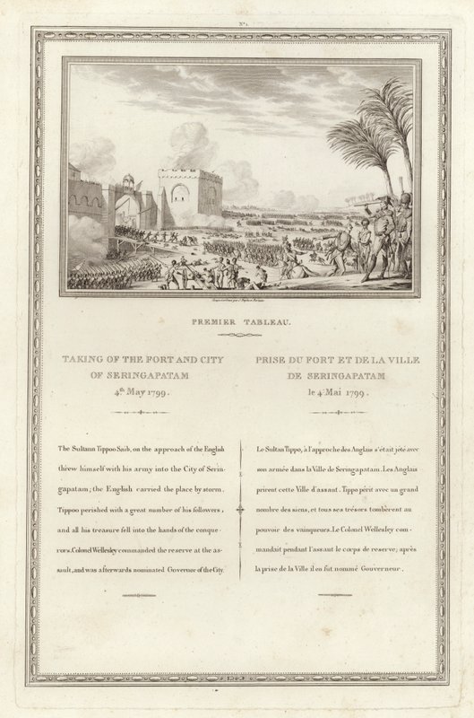 Indtagelse af fortet og byen Seringapatam, 4. maj 1799 af Jean Duplessi Bertaux