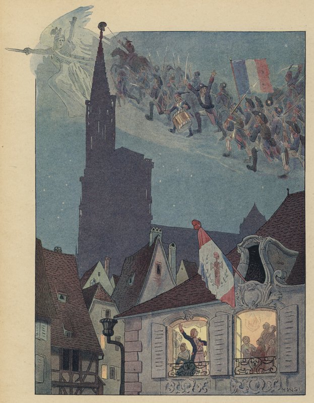 Claude Joseph Rouget de Lisle synger sin komposition, La Marseillaise, for Strasbourgs borgmester af Jean Jacques Waltz