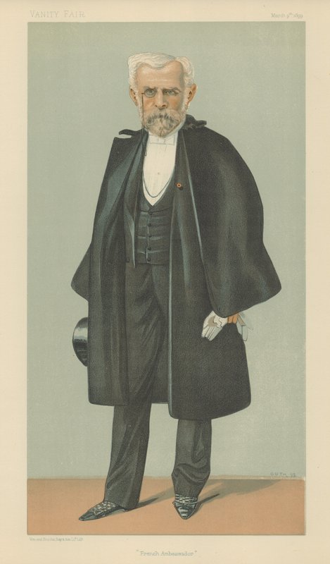 Baron Chaudron de Courcel (farve litho) af Jean Baptiste (after) Guth