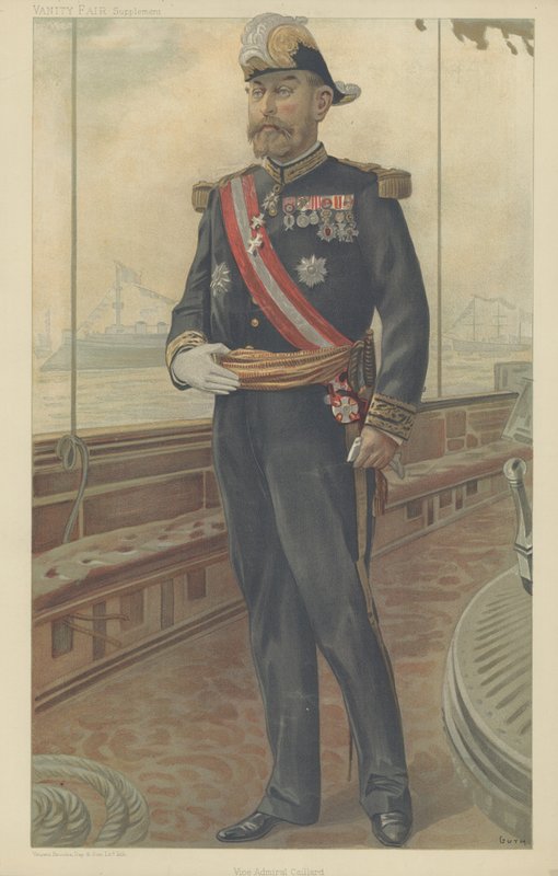 Viceadmiral Caillard (farve litho) af Jean Baptiste (after) Guth