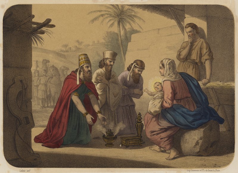 Tilbedelse af Magi af Jean Baptiste Auguste Leloir