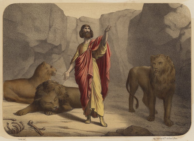 Daniel i Løvens Hule af Jean Baptiste Auguste Leloir