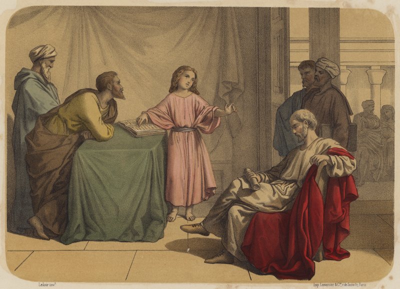 Jesus blandt lægerne af Jean Baptiste Auguste Leloir