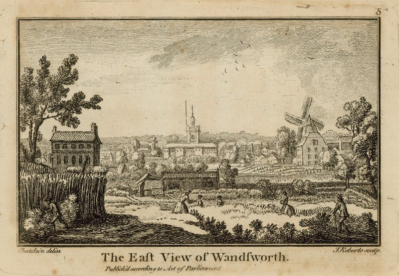 Den østlige udsigt over Wandsworth af Jean Baptiste Claude Chatelain