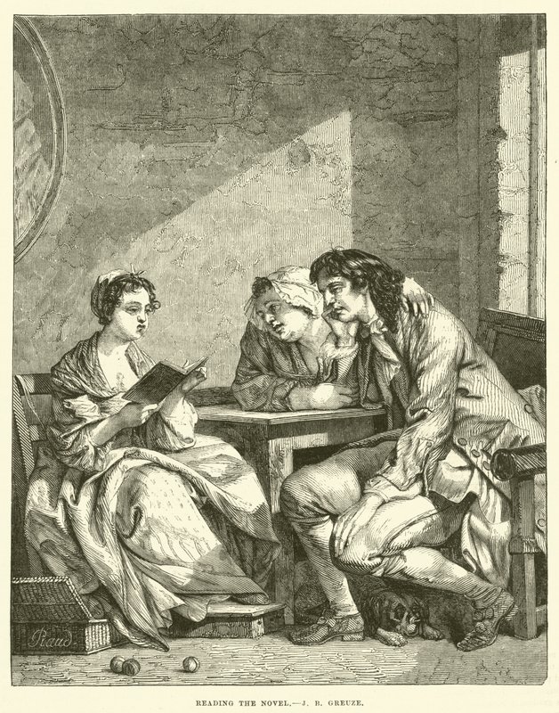 Læsning af romanen af Jean Baptiste Greuze