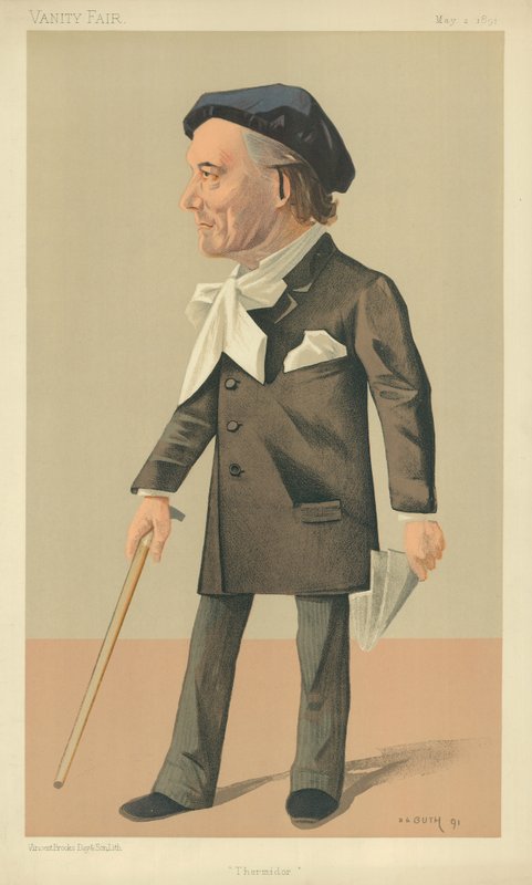 M Victorien Sardou, Thermidor, 2. maj 1890, Vanity Fair tegneserie af Jean Baptiste Guth