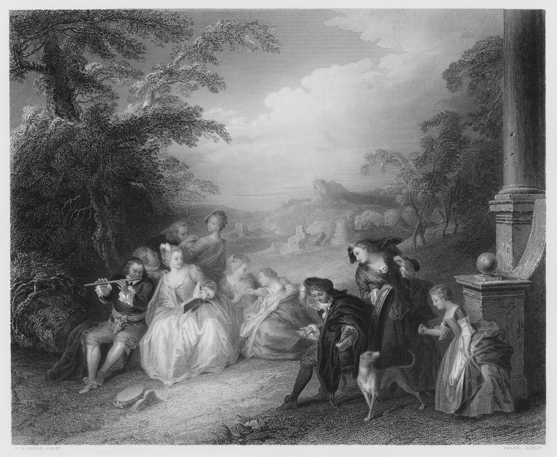 Fløjtespilleren af Jean Baptiste Joseph after Pater