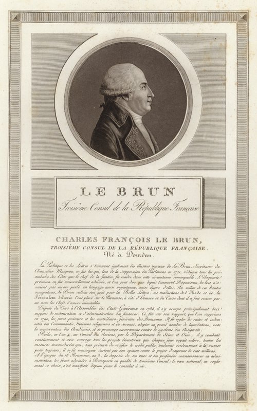 Portræt af Charles-Francois Lebrun, hertug af Plaisance af Jean Duplessi Bertaux