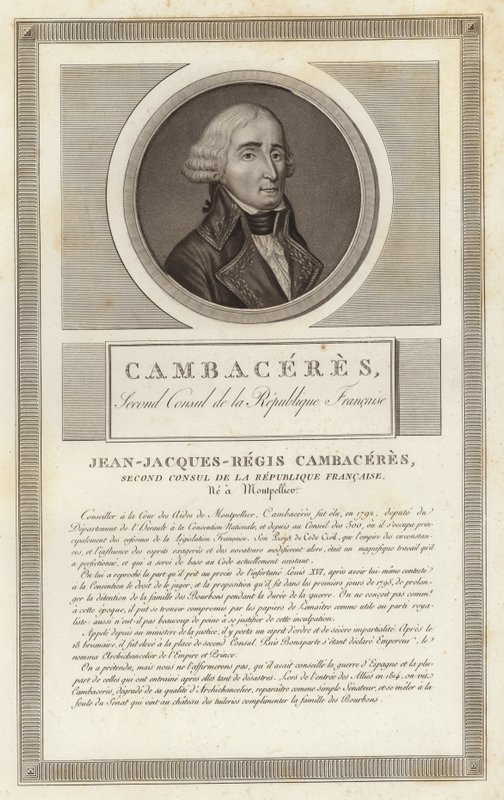 Portræt af Jean Jacques Regis de Cambaceres af Jean Duplessi Bertaux