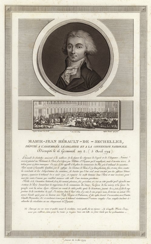Portræt af Marie-Jean Herault de Sechelles af Jean Duplessi Bertaux