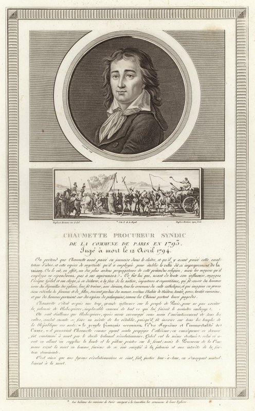 Portræt af Pierre Gaspard Chaumette af Jean Duplessi Bertaux