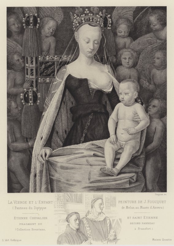 Jomfruen og barnet omgivet af engle, c1450 af Jean Fouquet