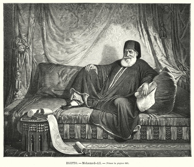 Muhammad Ali, osmannisk vicekonge af Egypten (litho) af Jean Francois Portaels